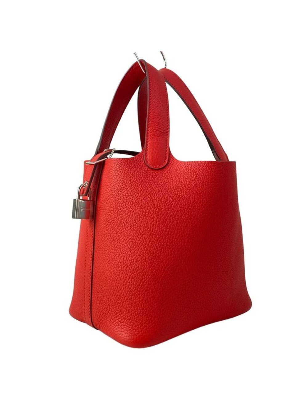 Hermes Handbag Picotin Lock PM 18 Rouge Ladue Silver